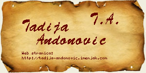 Tadija Andonović vizit kartica